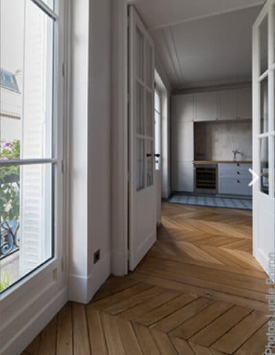 Vue sur cuisine après rénovation